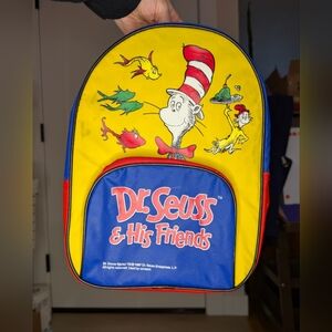 Vintage 1997 Dr. Seuss Red and Blue Small Backpack